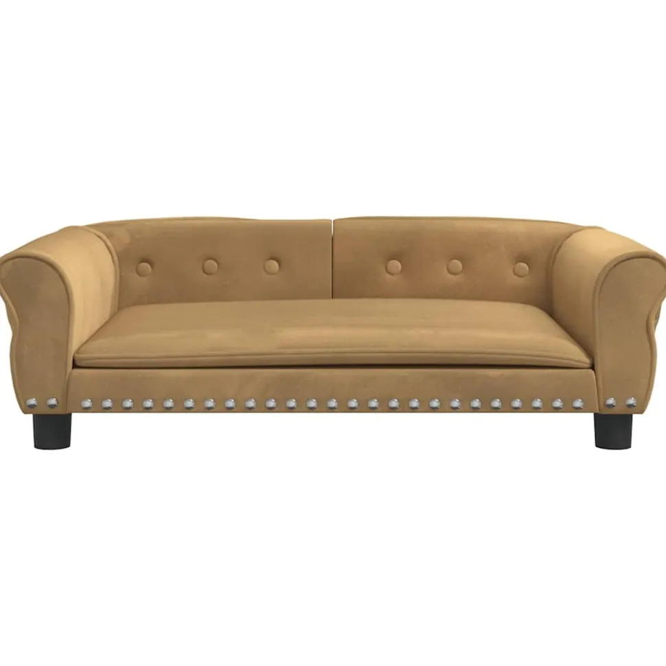 MAISON EXCLUSIVE - Lit pour chien marron 95x55x30 cm velours