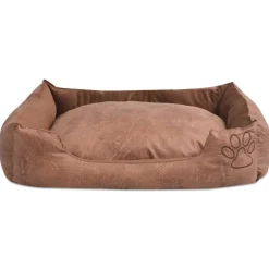 MAISON EXCLUSIVE - Lit pour chiens avec coussin cuir artificiel pu taille s beige
