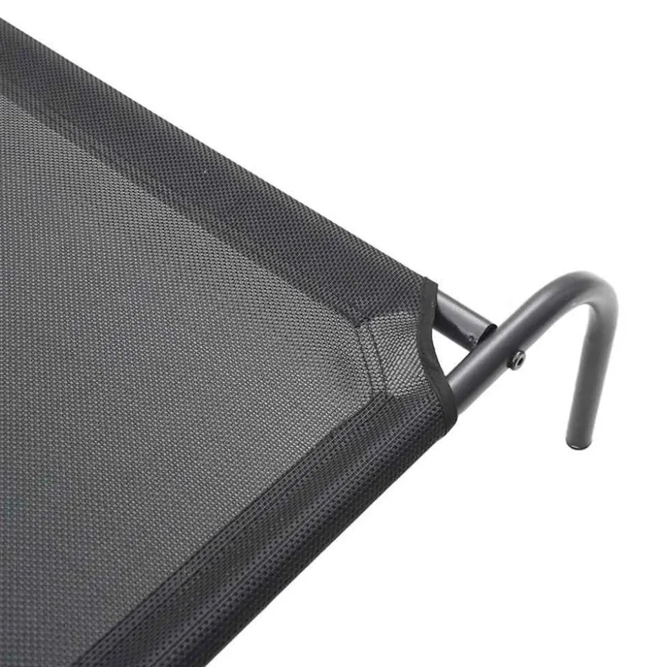 MAISON EXCLUSIVE - Lit surélevé pour chien noir l textilène