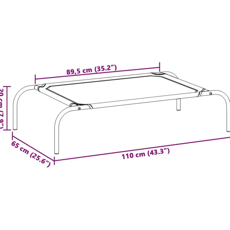 MAISON EXCLUSIVE - Lit surélevé pour chien noir l textilène