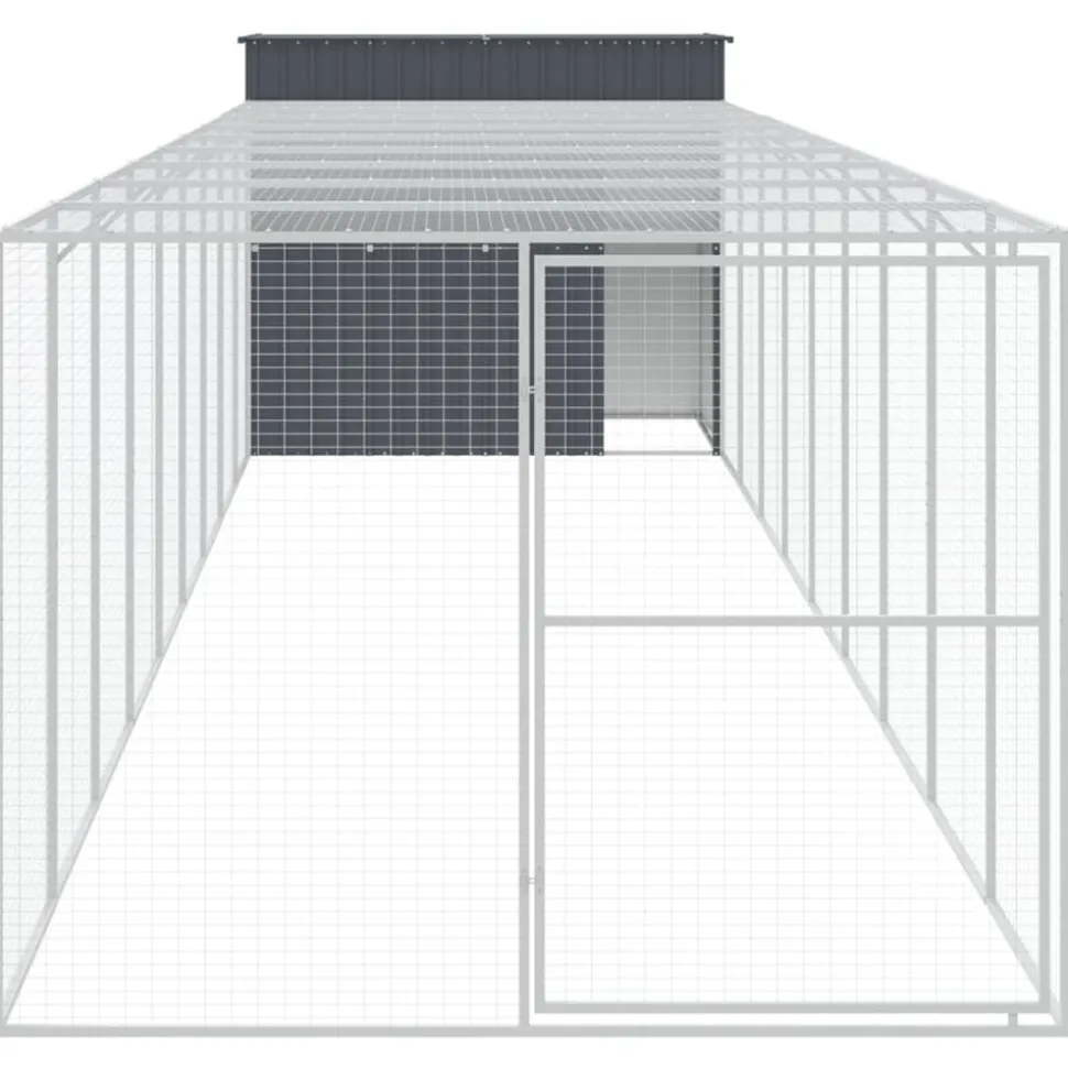 MAISON EXCLUSIVE - Niche pour chien avec cour anthracite 214x1069x181 cm