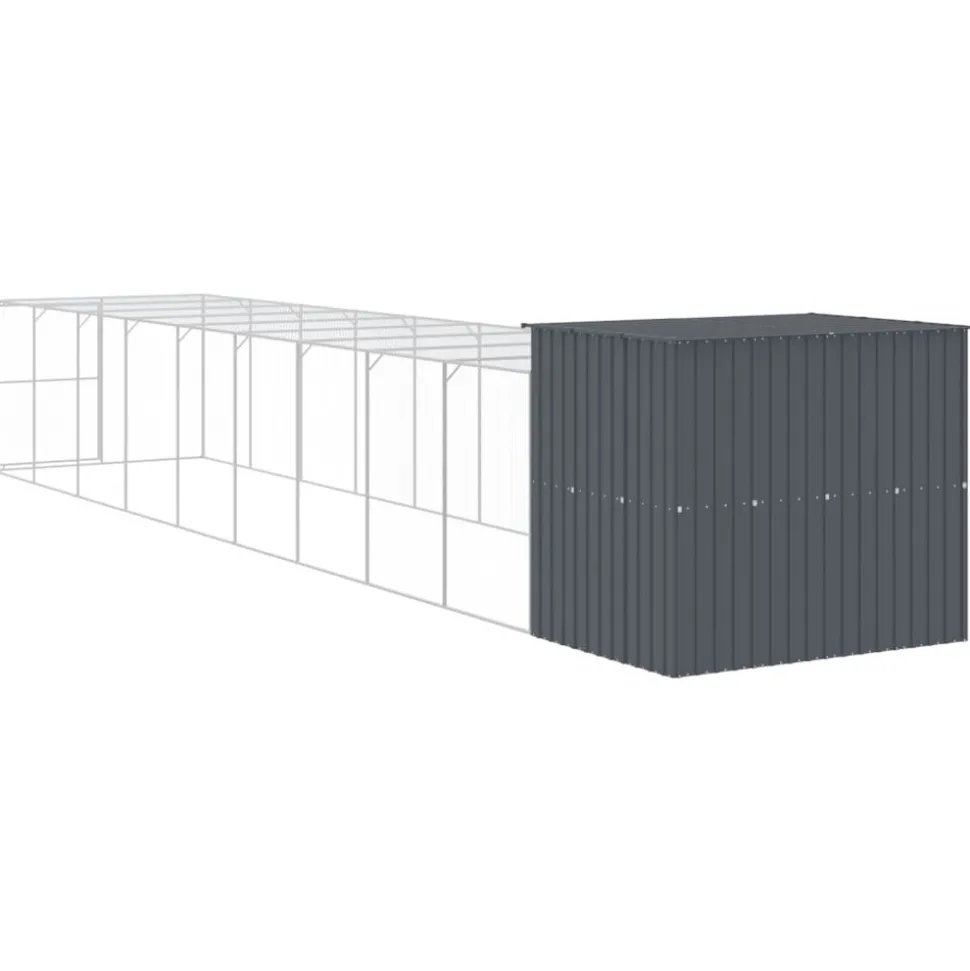 MAISON EXCLUSIVE - Niche pour chien avec cour anthracite 214x1069x181 cm