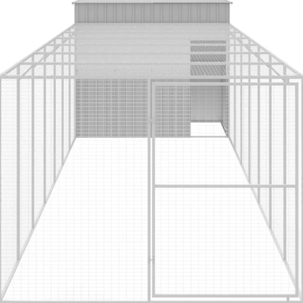 MAISON EXCLUSIVE - Niche pour chien avec cour gris clair 214x865x181 cm