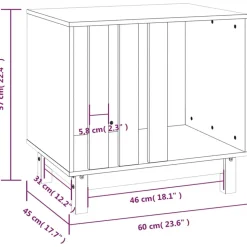 MAISON EXCLUSIVE - Niche pour chien blanc 60x45x57 cm bois de pin massif