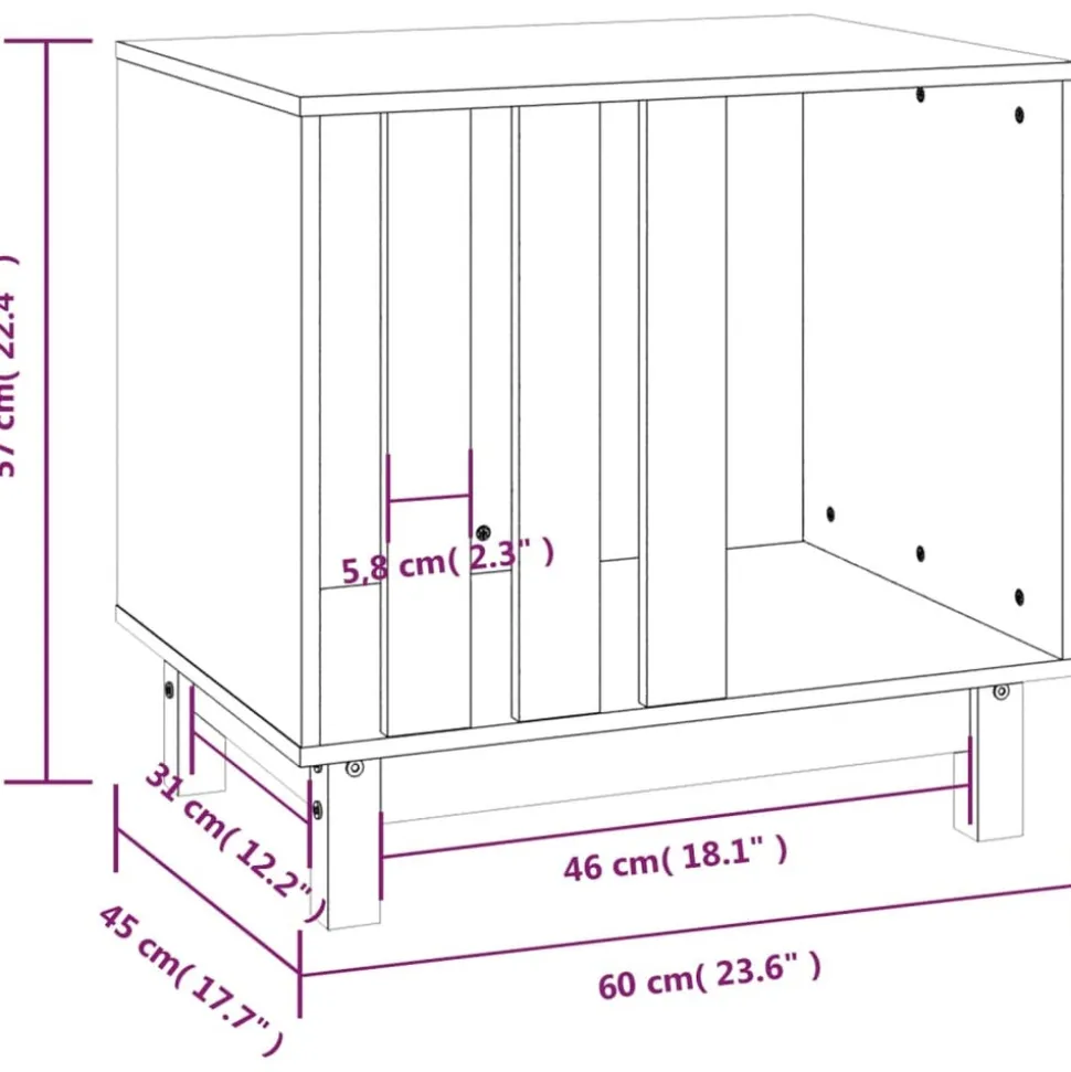 MAISON EXCLUSIVE - Niche pour chien blanc 60x45x57 cm bois de pin massif