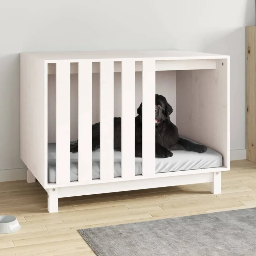 MAISON EXCLUSIVE - Niche pour chien blanc 90x60x67 cm bois de pin massif