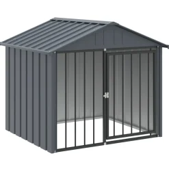 MAISON EXCLUSIVE - Niche pour chien avec toit noir 117x103x102 cm acier galvanisé