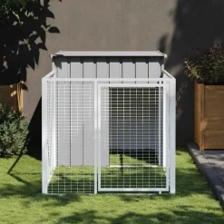 MAISON EXCLUSIVE - Niche pour chien avec cour gris clair 110x201x110 cm