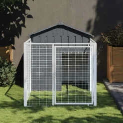 MAISON EXCLUSIVE - Niche pour chien avec cour anthracite 117x201x123 cm