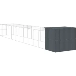 MAISON EXCLUSIVE - Niche pour chien avec cour anthracite 214x1273x181 cm