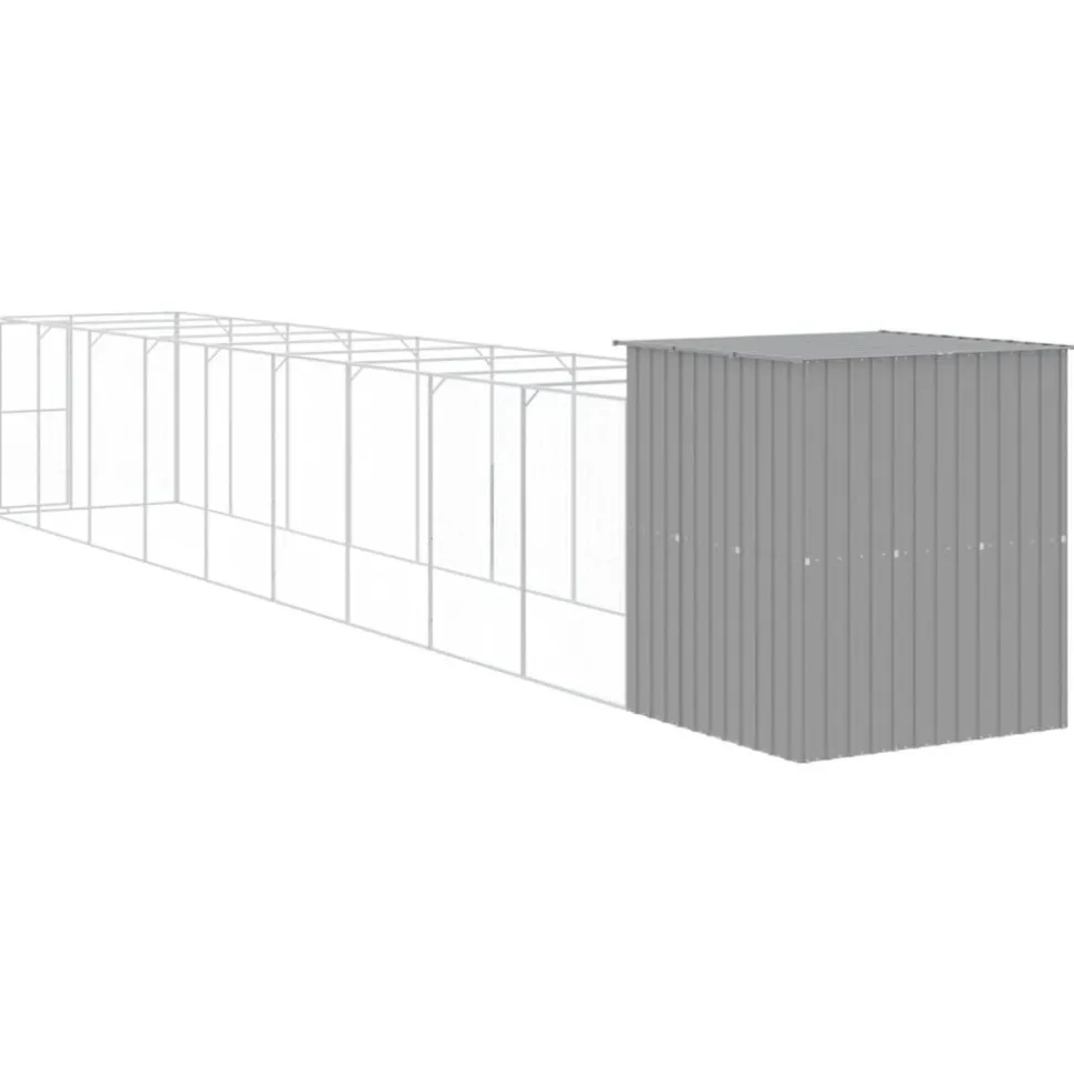 MAISON EXCLUSIVE - Niche pour chien avec cour gris clair 165x1067x181 cm