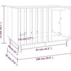 MAISON EXCLUSIVE - Niche pour chien 100x70x72 cm bois de pin massif
