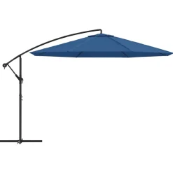 MAISON EXCLUSIVE - Parasol de jardin en porte-à-faux avec mât en aluminium bleu