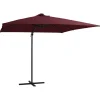 MAISON EXCLUSIVE - Parasol de jardin en porte-à-faux lumières led rouge bordeaux