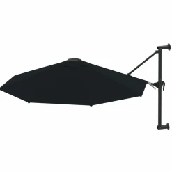 MAISON EXCLUSIVE - Parasol mural avec mât en métal 300 cm noir