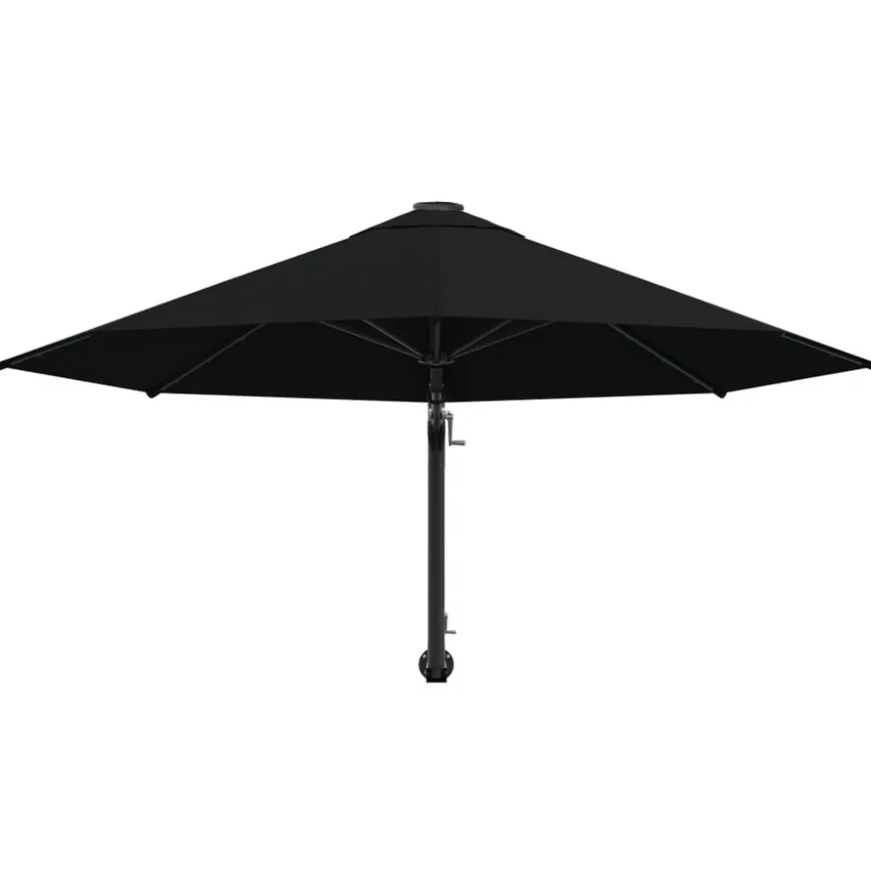 MAISON EXCLUSIVE - Parasol mural avec mât en métal 300 cm noir