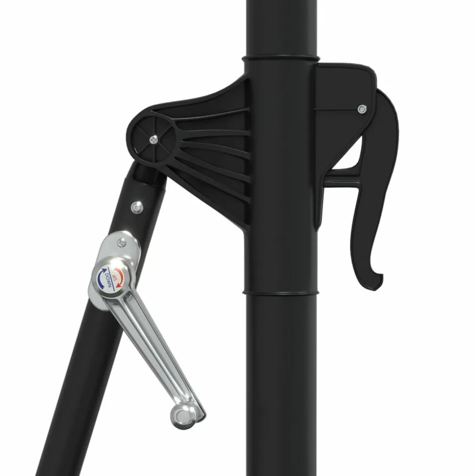 MAISON EXCLUSIVE - Parasol mural avec mât en métal 300 cm noir