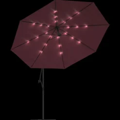MAISON EXCLUSIVE - Parasol de jardin en porte-à-faux lumières led rouge bordeaux