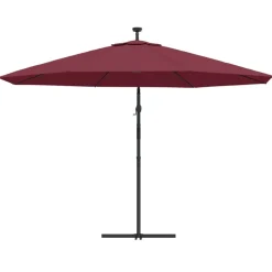 MAISON EXCLUSIVE - Parasol de jardin en porte-à-faux lumières led rouge bordeaux