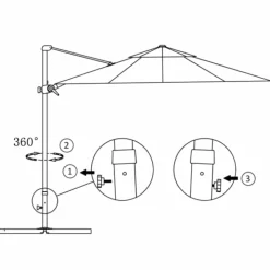 MAISON EXCLUSIVE - Parasol de jardin en porte-à-faux avec mât en aluminium