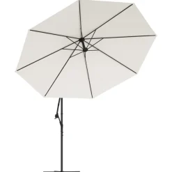 MAISON EXCLUSIVE - Parasol de jardin en porte-à-feux et lumières led mât en métal