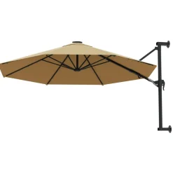 MAISON EXCLUSIVE - Parasol mural avec mât métallique 300 cm taupe