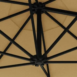 MAISON EXCLUSIVE - Parasol mural avec mât métallique 300 cm taupe