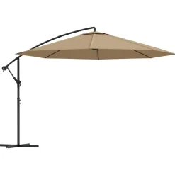 MAISON EXCLUSIVE - Parasol de jardin en porte-à-faux et poteau en aluminium taupe