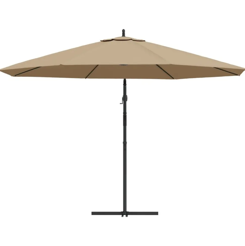 MAISON EXCLUSIVE - Parasol de jardin en porte-à-faux et poteau en aluminium taupe
