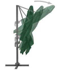 MAISON EXCLUSIVE - Parasol de jardin en porte-à-faux et poteau en aluminium vert