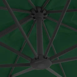 MAISON EXCLUSIVE - Parasol de jardin en porte-à-faux et poteau en aluminium vert