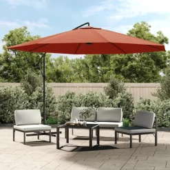 MAISON EXCLUSIVE - Parasol de jardin en porte-à-faux et poteau en aluminium