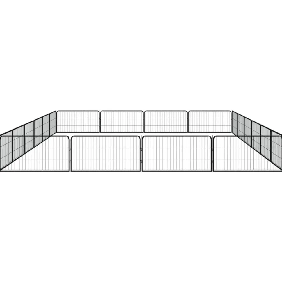 MAISON EXCLUSIVE - Parc pour chien 20panneaux noir 100x50cm acier enduit de poudre