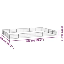 MAISON EXCLUSIVE - Parc pour chien 20panneaux noir 100x50cm acier enduit de poudre
