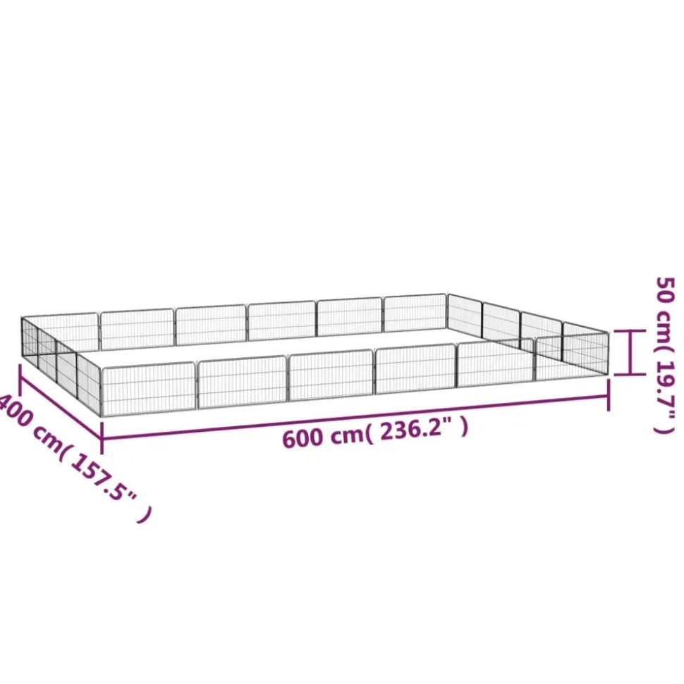 MAISON EXCLUSIVE - Parc pour chien 20panneaux noir 100x50cm acier enduit de poudre