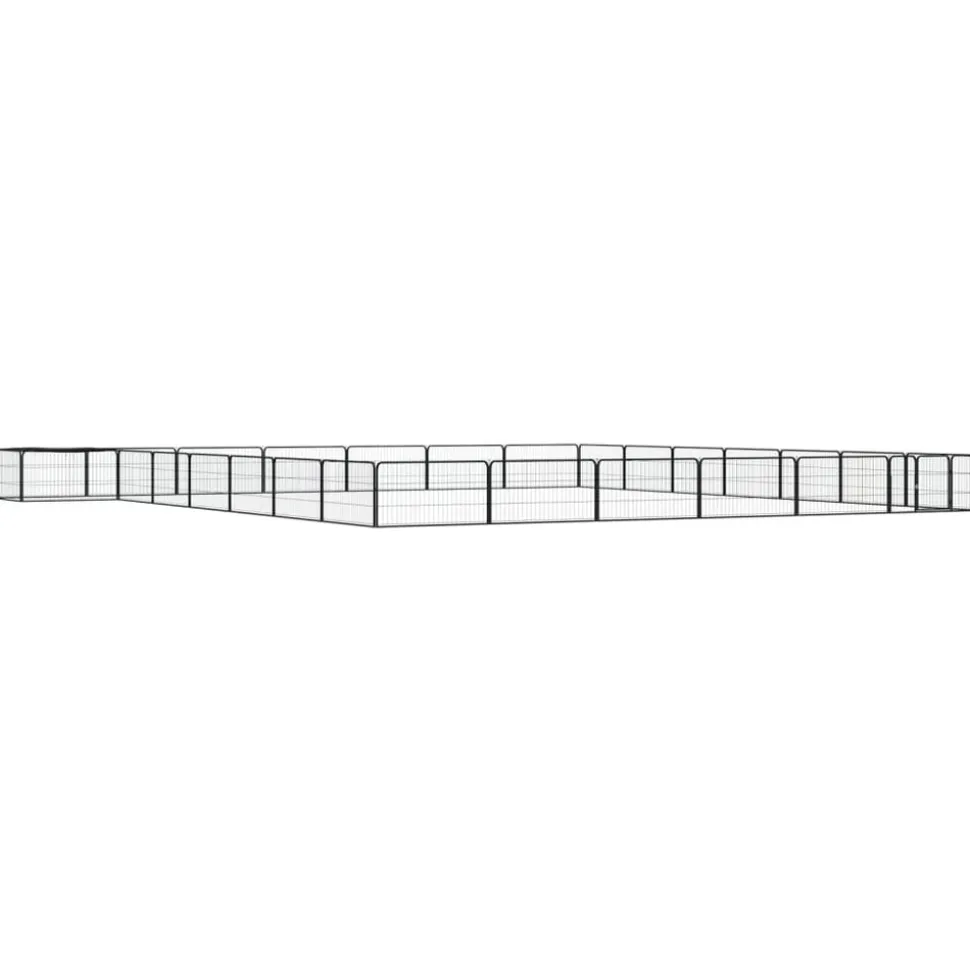 MAISON EXCLUSIVE - Parc pour chien 28panneaux noir 100x50cm acier enduit de poudre