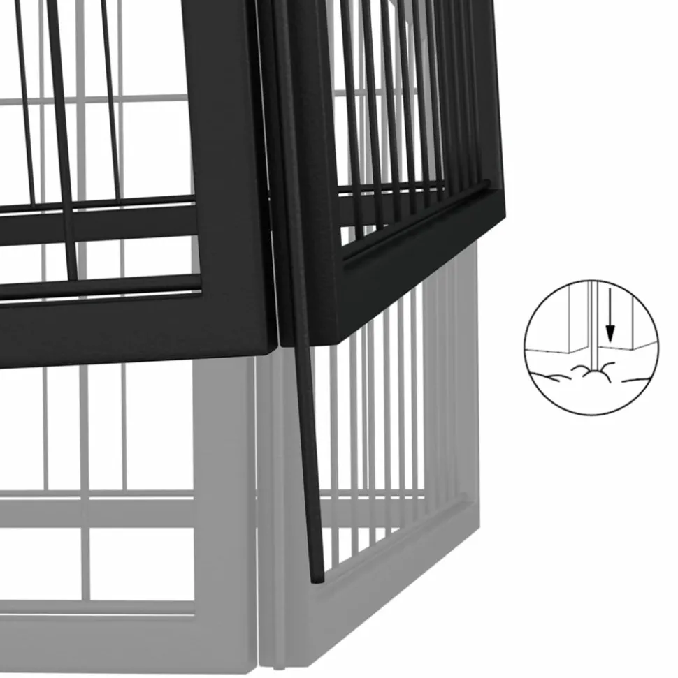 MAISON EXCLUSIVE - Parc pour chien 28panneaux noir 100x50cm acier enduit de poudre