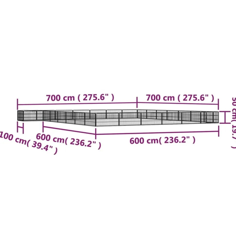 MAISON EXCLUSIVE - Parc pour chien 28panneaux noir 100x50cm acier enduit de poudre