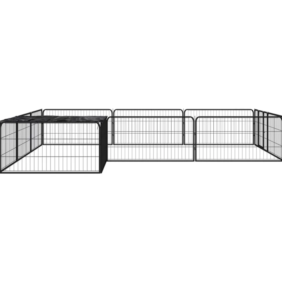 MAISON EXCLUSIVE - Parc pour chien 12panneaux noir 100x50cm acier enduit de poudre