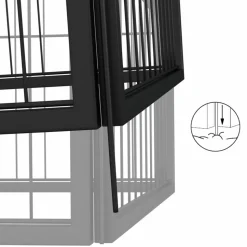 MAISON EXCLUSIVE - Parc pour chien 12panneaux noir 100x50cm acier enduit de poudre