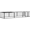 MAISON EXCLUSIVE - Parc pour chien 8 panneaux noir 100x50cm acier enduit de poudre