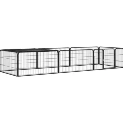 MAISON EXCLUSIVE - Parc pour chien 8 panneaux noir 100x50cm acier enduit de poudre
