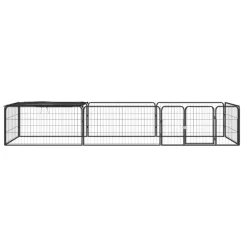 MAISON EXCLUSIVE - Parc pour chien 8 panneaux noir 100x50cm acier enduit de poudre