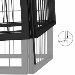 MAISON EXCLUSIVE - Parc pour chien 8 panneaux noir 100x50cm acier enduit de poudre