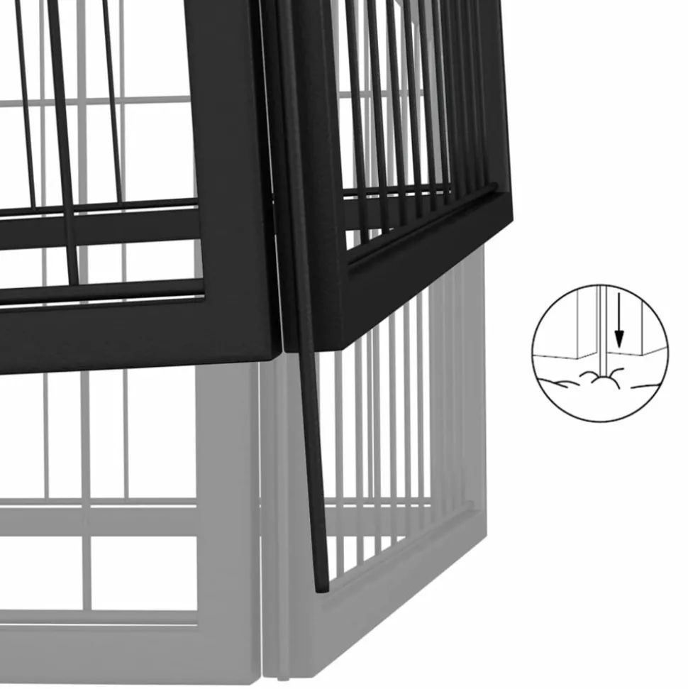 MAISON EXCLUSIVE - Parc pour chien 8 panneaux noir 100x50cm acier enduit de poudre