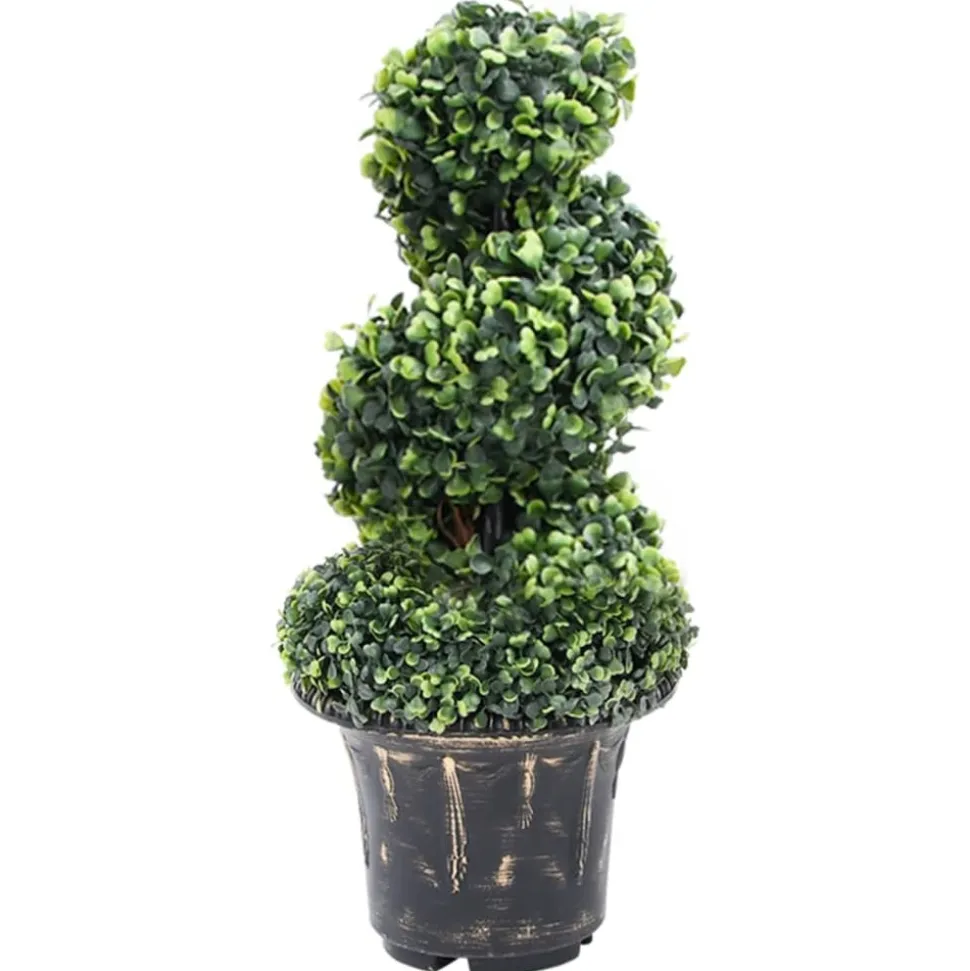 MAISON EXCLUSIVE - Plante de buis artificiel en spirale avec pot vert 59 cm