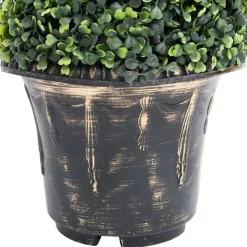 MAISON EXCLUSIVE - Plante de buis artificiel en spirale avec pot vert 59 cm