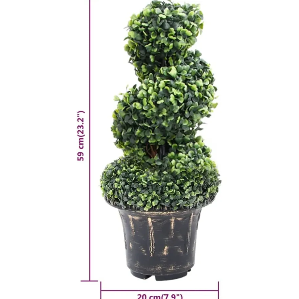 MAISON EXCLUSIVE - Plante de buis artificiel en spirale avec pot vert 59 cm