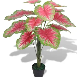 MAISON EXCLUSIVE - Plante artificielle avec pot caladium 85 cm vert et rouge