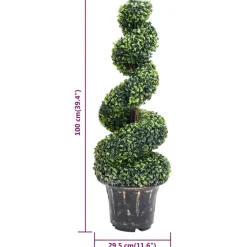 MAISON EXCLUSIVE - Plante de buis artificiel en spirale avec pot vert 100 cm